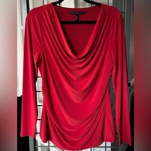 WHBM women’s long sleeve cow neck top Size L Red